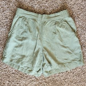 A New Day Olive Green Shorts Linen blend Short Small